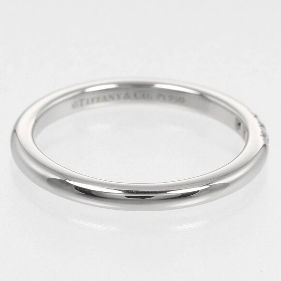 TIFFANY&Co. forever classic band Ring 0.1" model Pt950Platinum/3P Diamond - Picture 4 of 10